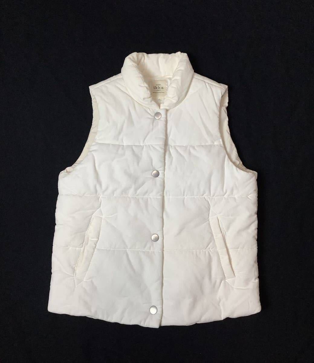 (レディース) ikka イッカ // コーデュロイ ジップアップ 中綿入り ベスト (オフホワイト系) サイズ L拍卖