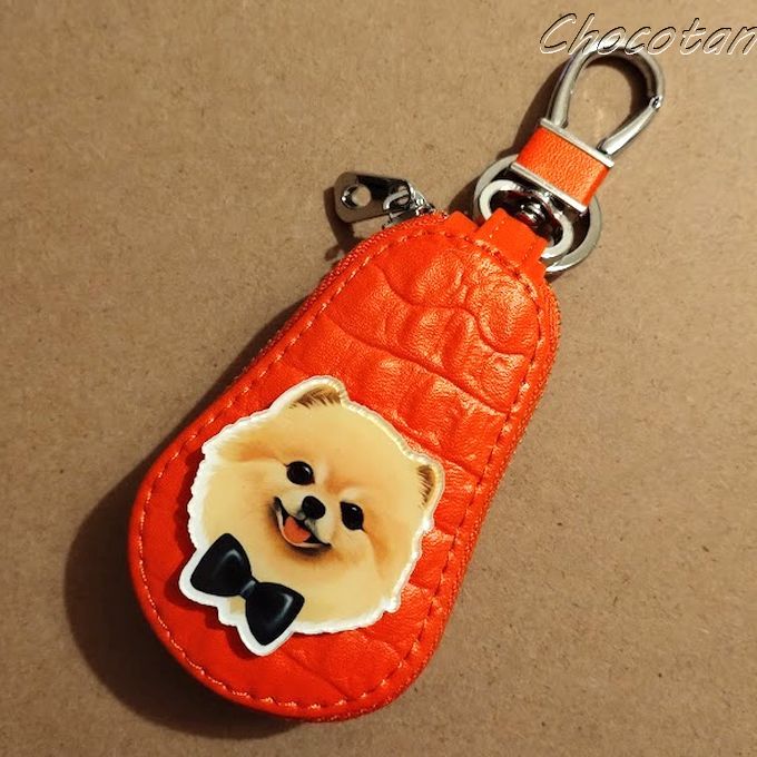 【送料無料】ポメラニアン キーケース オレンジ【新品】拍卖