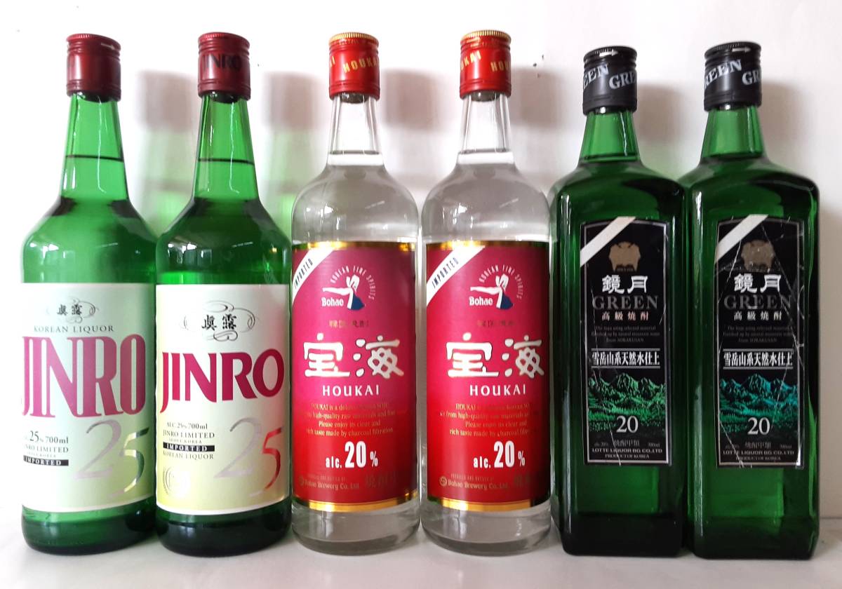 韓国焼酎『甲類・飲み比べ』甲類・20&25%700ml拍卖