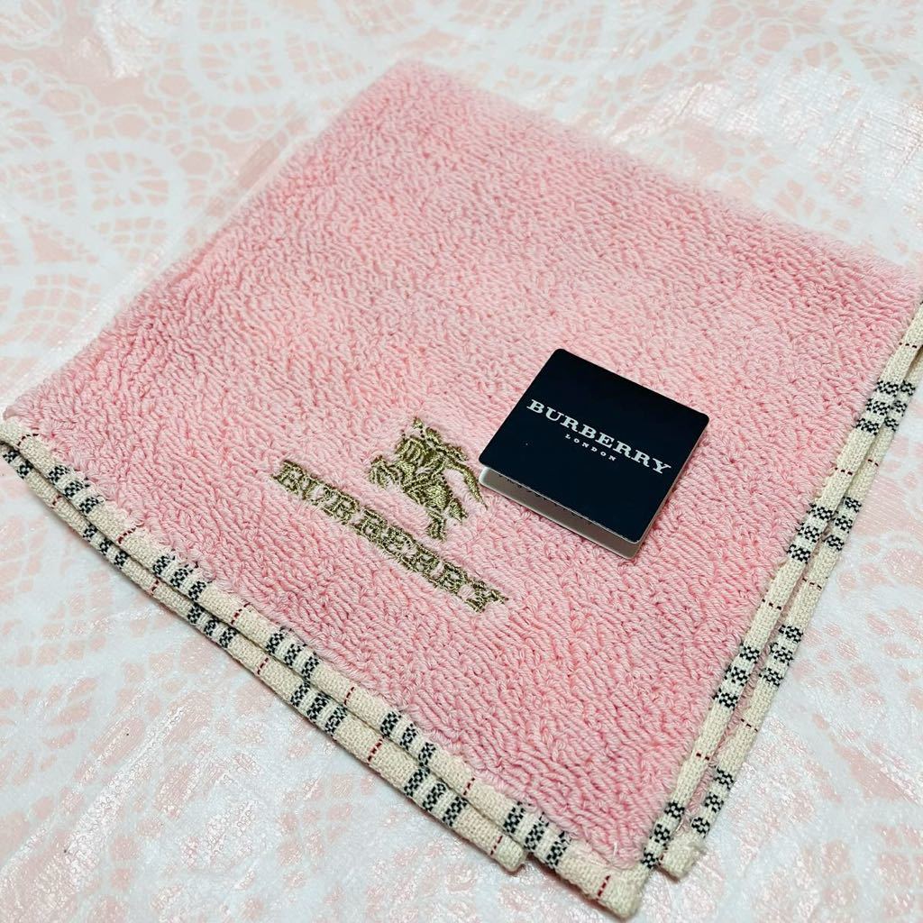 【人気柄】新品/BURBERRY/タオルハンカチ/正規品/バーバリー/綿100%/未使用/即決あり/匿名発送/ノバチェック/ハンドタオル/ピンク日本製/2拍卖