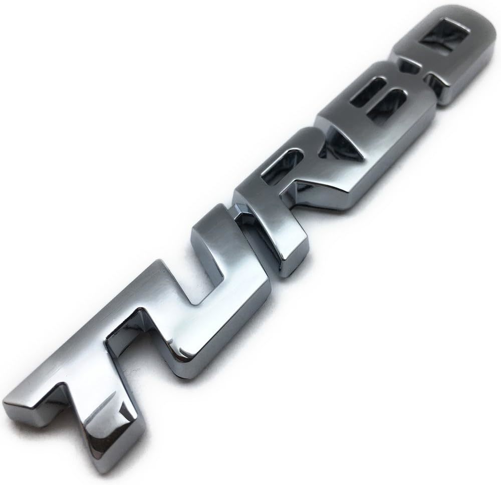 【送料無料、匿名配送】TURBO ロゴ (大) エンブレム メタル シルバー ステッカー 外装 内装 カスタムパーツ ターボ拍卖