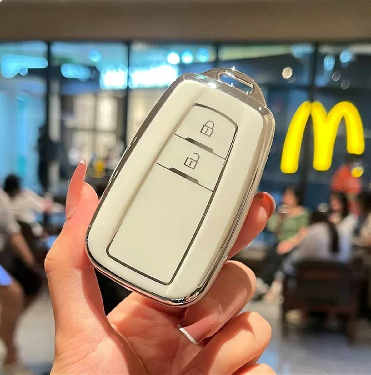 【送料無料、匿名配送】トヨタ スマートキーケース TPU キーカバー ホワイト 2ボタン RAV4拍卖