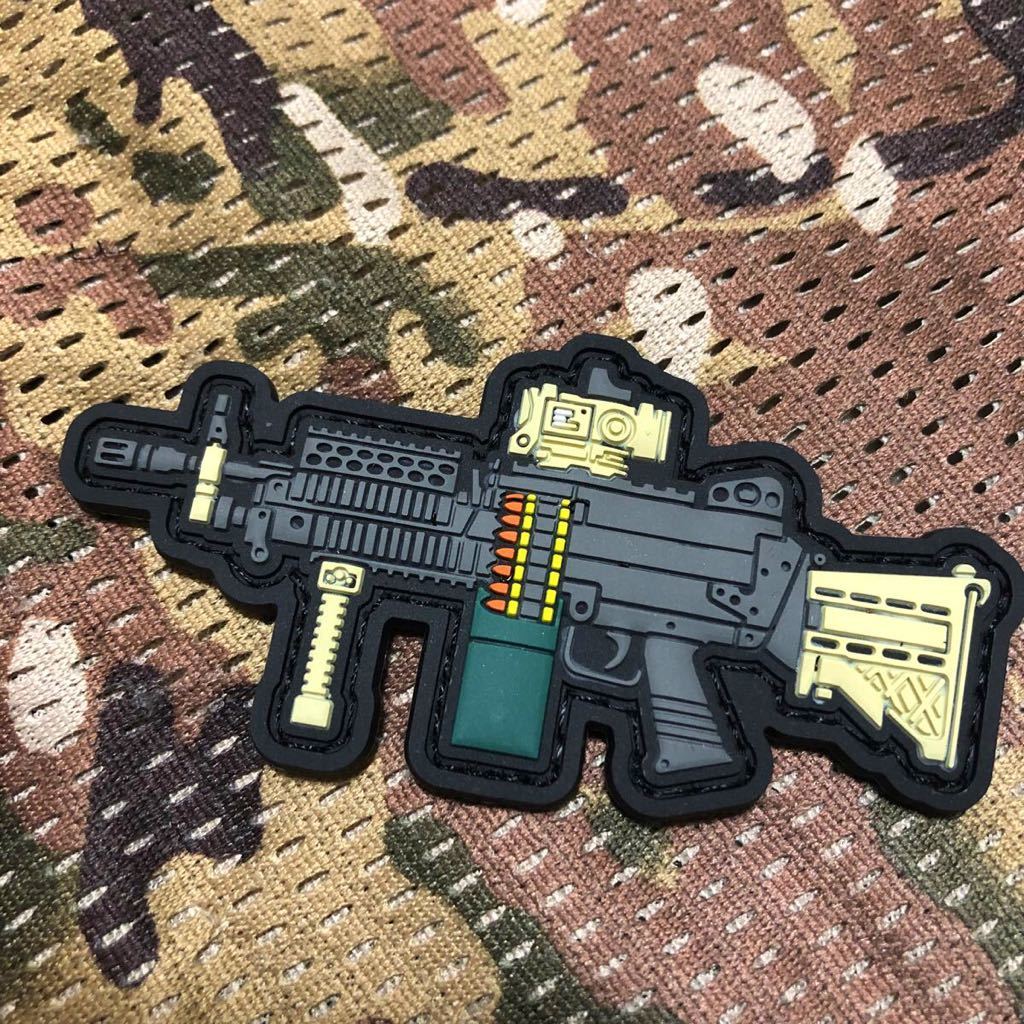 機関銃 パッチ PVC ワッペン ベルクロ サバゲー ワッペン ベルクロ サバゲー 拍卖