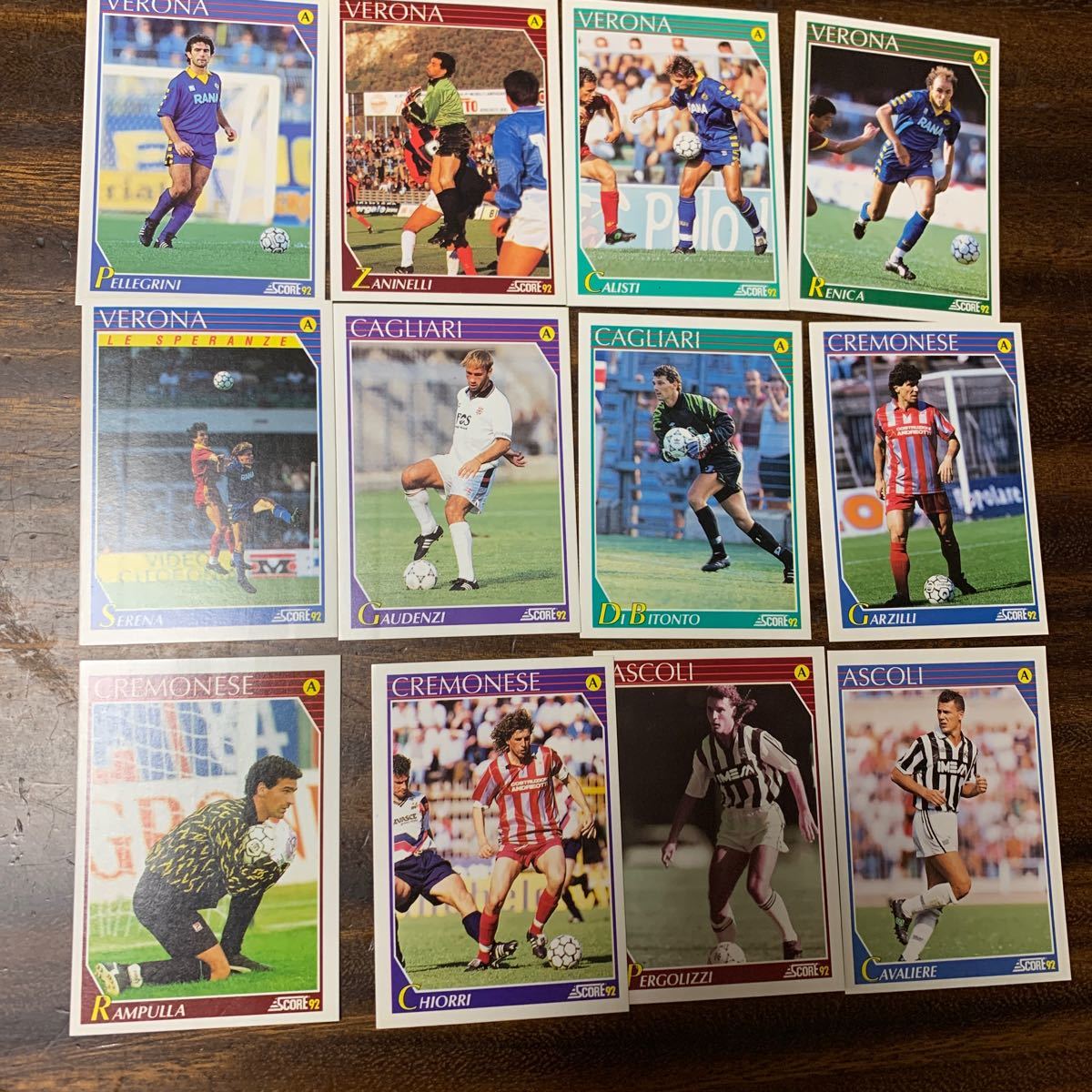 SCORE92 SERIE A カード 12枚セット ベローナ、カリアリ、クレモネーゼ、アスコリ拍卖