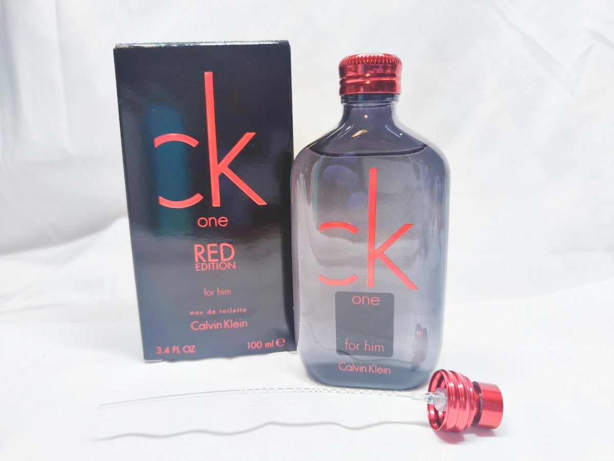 100ml【ほぼ未使用】【送料無料】Calvin Klein カルバンクライン シーケーワン RED レッド EDT ck one フォーヒム for him オードトワレ拍卖