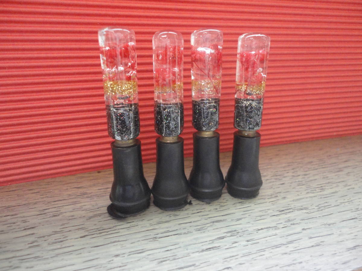 水中花 エアバルブ バルブキャップ ラメ入り デコトラ 一番星 当時 昭和 旧車 旧車會 バン 軽トラ 軽箱 普通車 暴走族 シャコタン 高速有鉛拍卖