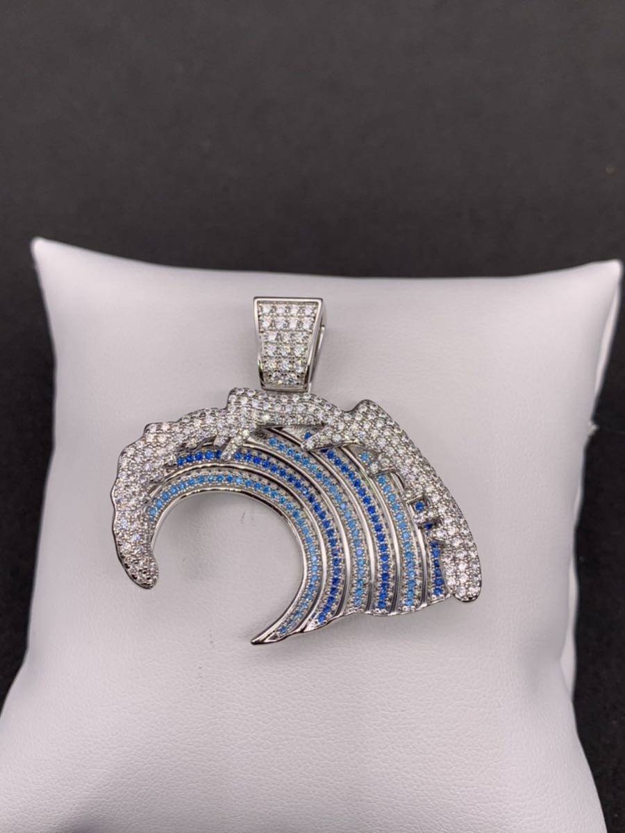 お洒落!高品質! カラフル 波 WAVA 海 ジルコニア ネックレス拍卖