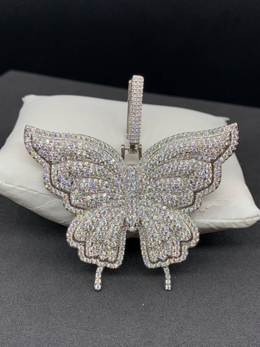 お洒落! シルバー 蝶々 Butterfly ブリンブリン BIG ネックレス拍卖