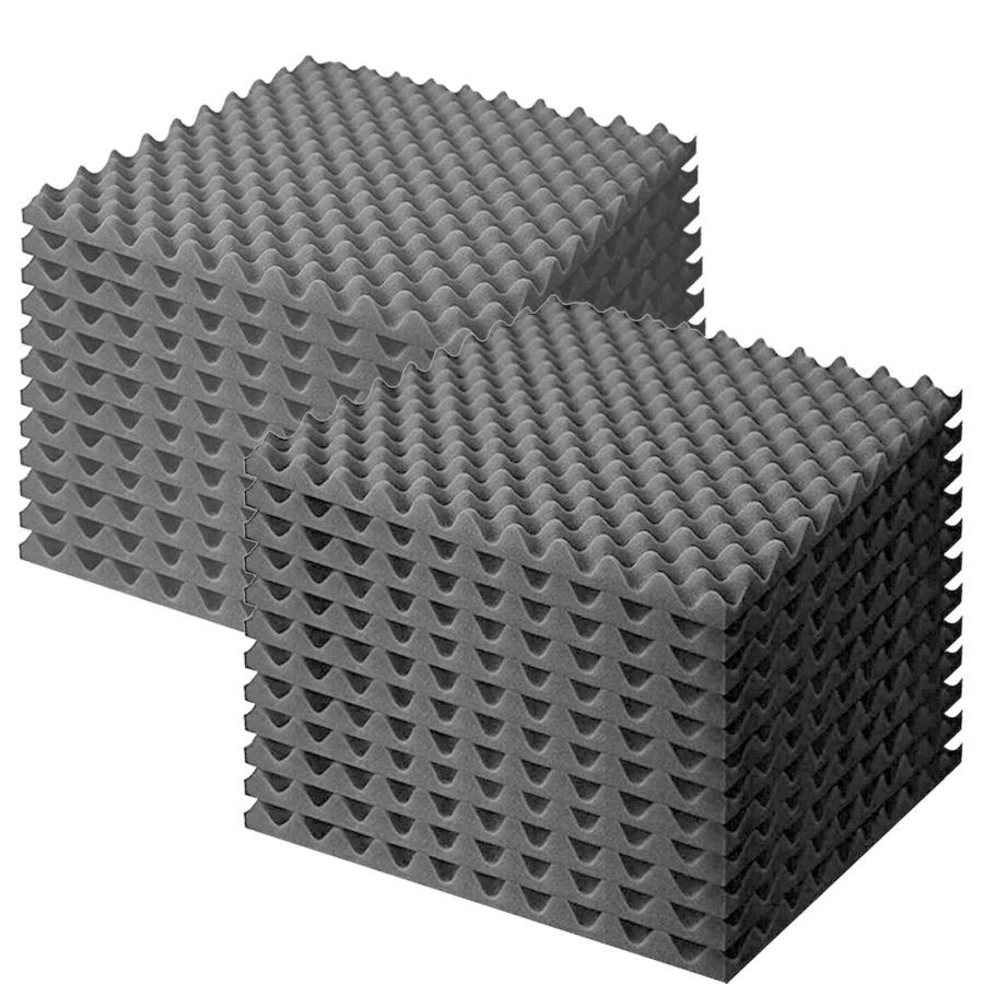 吸音材 50x50cm 厚み4cm 24枚 ブラック 波型 緩衝材 ウレタンフォーム スポンジ 高密度 防音シート 壁 音楽拍卖