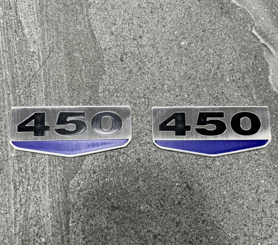 N 旧P HONDA CB450 サイドカバーエムブレム 左右セット CB450 K1 青 //拍卖