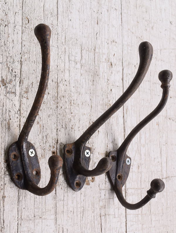 イギリス アンティーク アイアンコートフック×3 12137拍卖