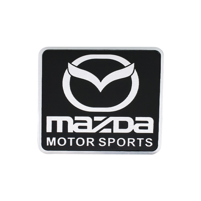 【ゆうパケット送料込】MAZDA MOTOR SPORTS 3Dエンブレムプレート ブラック 縦5.5cm×横6cm アルミ製 マツダ 拍卖