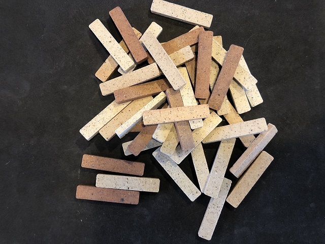 美濃焼モザイクタイル ボーダータイル 無釉タイル タイル雑貨 ハンドメイドタイル作品 3色ミックス 200g入り拍卖