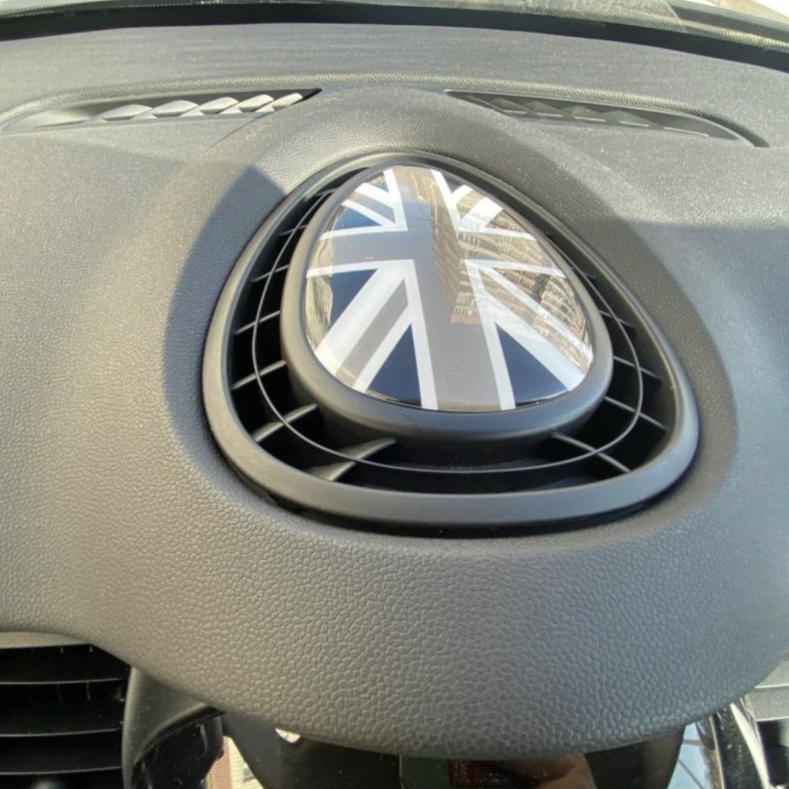 ステッカー カバー 3D エアコン 車 MINI COOPER ミニクーパー グレー ユニオンジャック ロゴ F54 F55 F56 clubman ★新品送料無料★拍卖