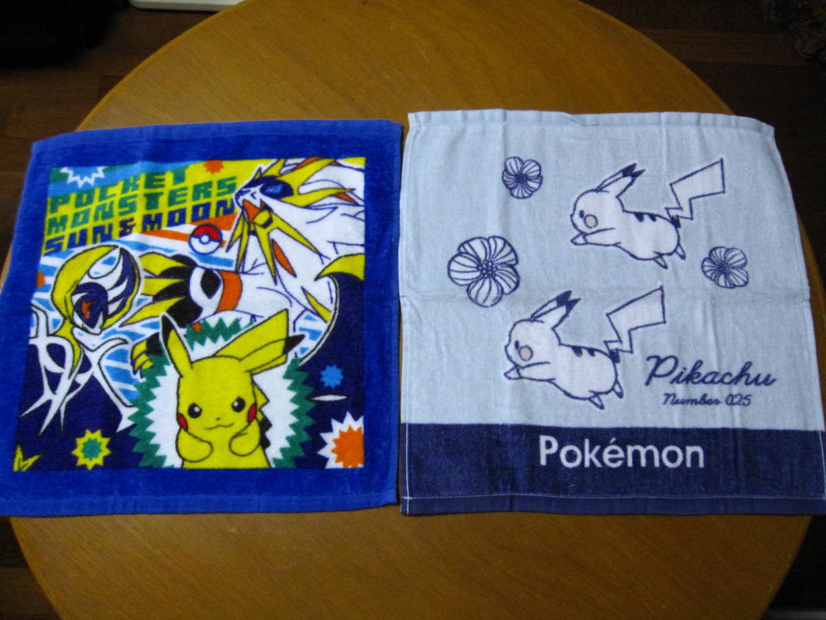 新品 ハンドタオル 2枚 ポケモン ピカチュウ 花 模様 絵柄 セット 男女 兼用 子供 格安 ポケットモンスター 綿 春 夏 秋 可愛い pokemon拍卖