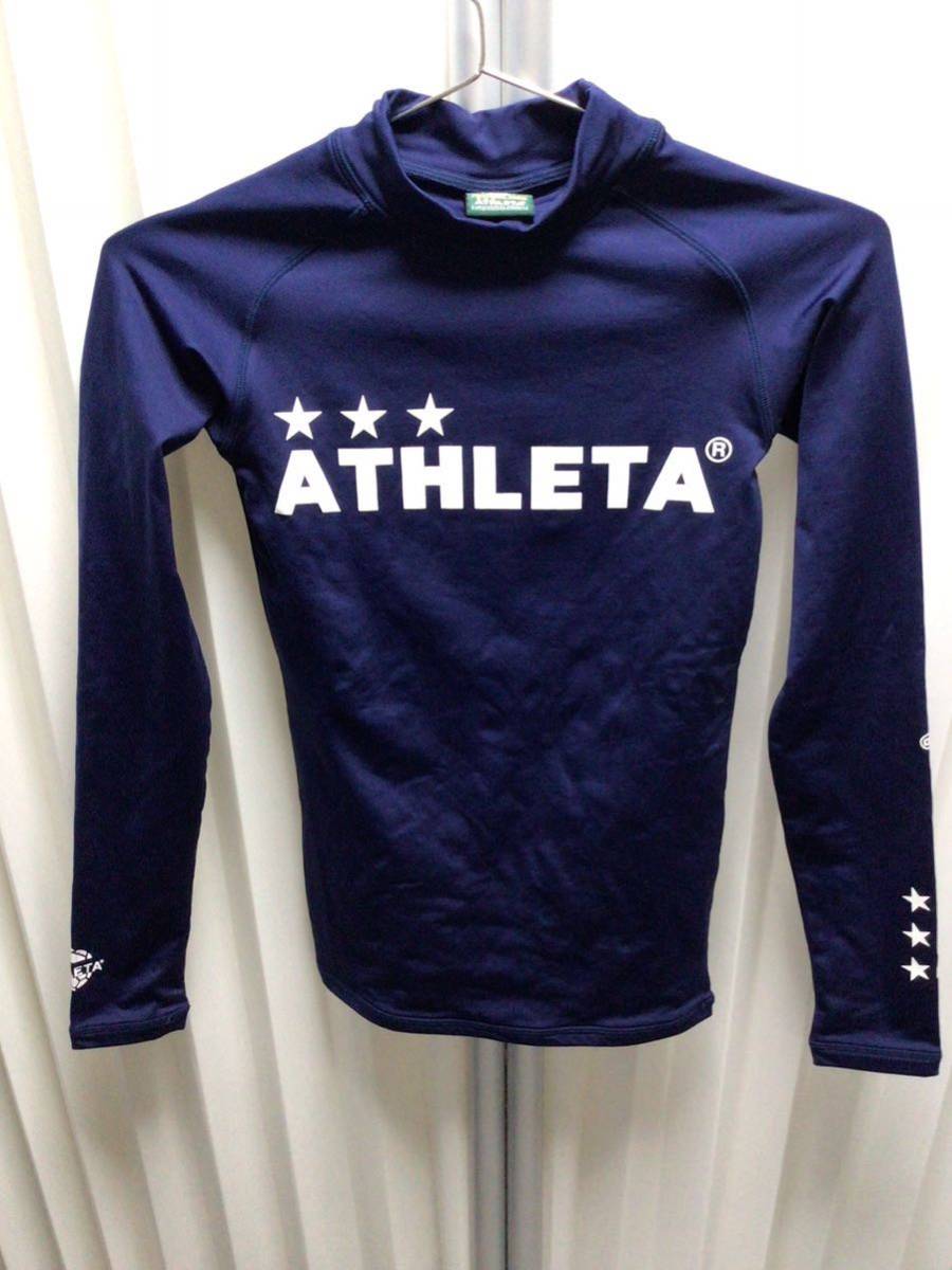 アスレタ ATHLETA フットボールパーク FOOTBALL PARK 裏起毛 長袖トレーニングウェア 長袖Tシャツ ネイビー 紺 S フットサル サッカー 等拍卖