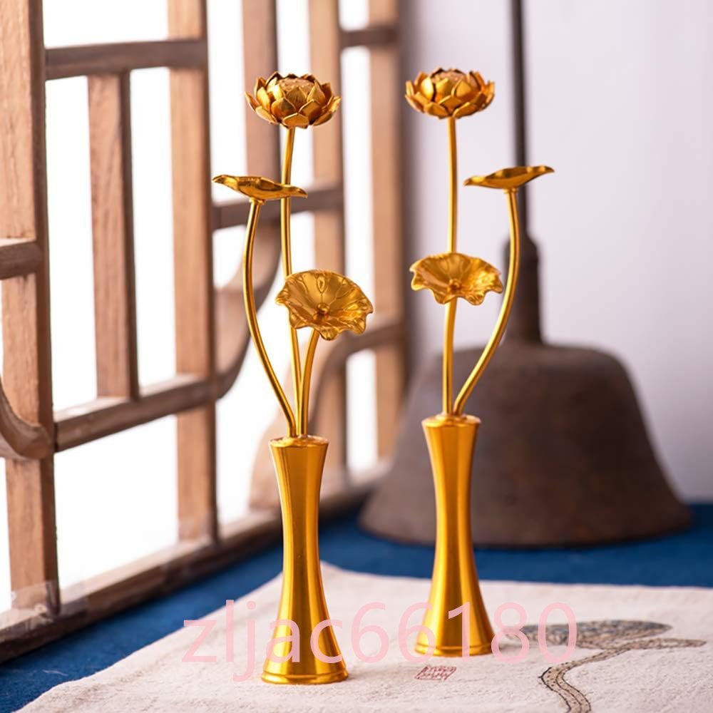 常花 蓮花 仏花 蓮華 お盆用品 蓮の花 はすはな 仏具 仏壇用の仏具 ロータス 蓮 花びん付き 花立付き 左右一対 お彼岸 お花 お供え拍卖