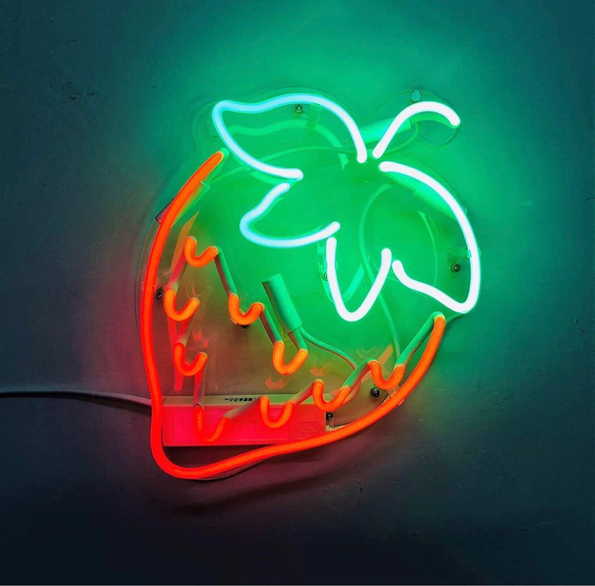 オリジナル ネオンサイン いちご ストロベリー フルーツ型 看板ライト 35×30cm拍卖