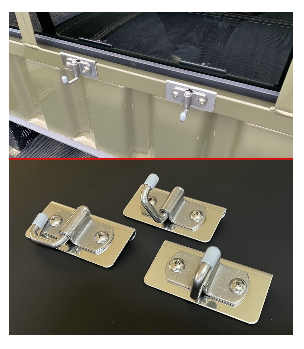 ★軽トラ ハイゼットトラック S200P後期 荷台鳥居用 多目的フック(ステンレス) 3個SET 便利アイテム 拍卖