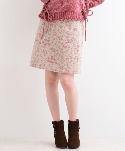 新品 定価5280円 MAJESTIC LEGON ジャカード フラワー 台形 ミニ スカート S 7号 花柄拍卖