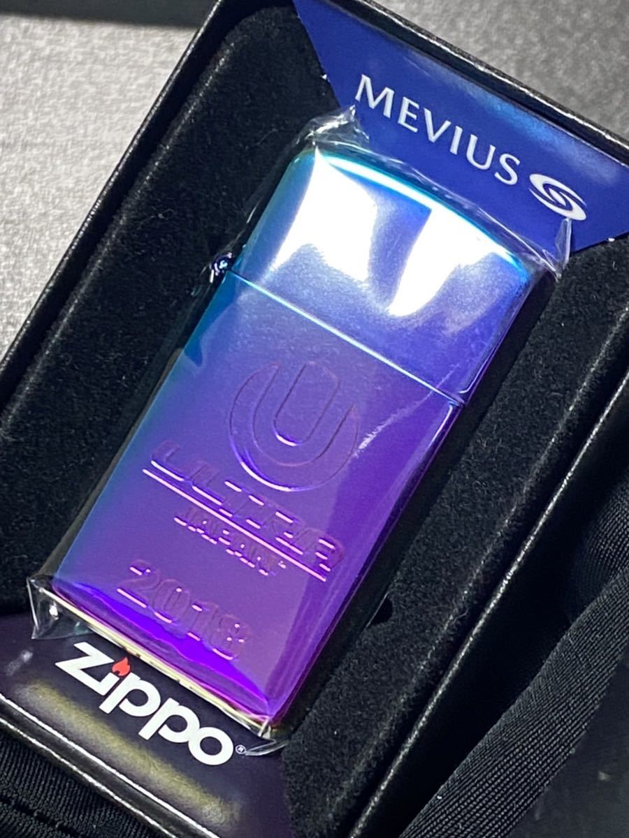 zippo MEVIUS ULTRA JAPAN 2018 限定品 スリム アーマー 希少モデル 2018年製 マジョーラカラー レインボー armor ケース 保証書付き拍卖