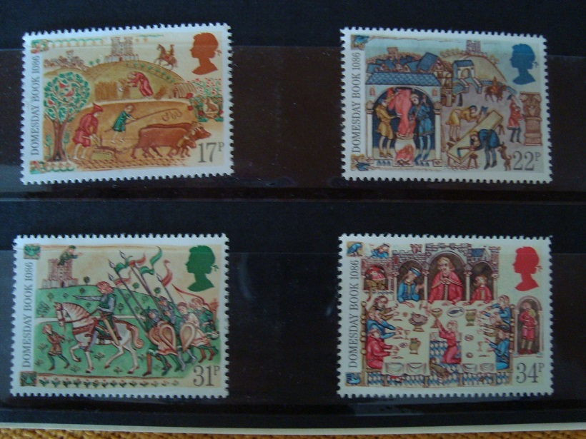 切手 英国政府1986年発行 デザイン 中世(11世紀)の生活 未使用品 レア4枚拍卖