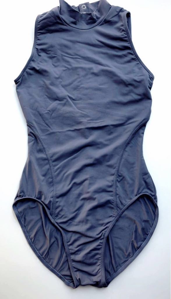 新品 チャコット ★ 大人カラー ボディーラインがきれいなキレイに見えるホルターハイのハンサムデザインレオタード ブルーグレー M拍卖