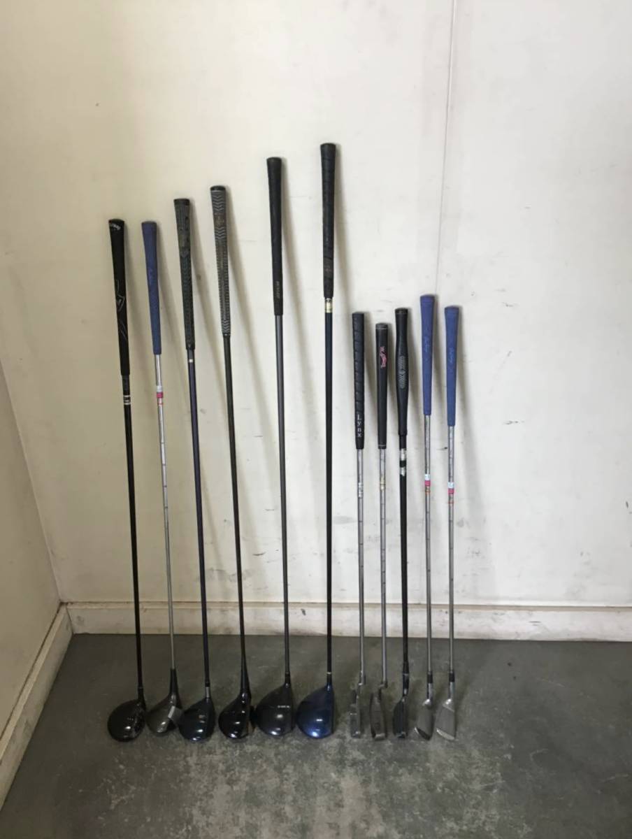○★岐阜発 ⑧ ゴルフクラブ/ゴルフセット/11本セット/まとめて/メーカー色々/アイアン/ドライバー/傷有り/バック付き/岐阜発 3/20★拍卖