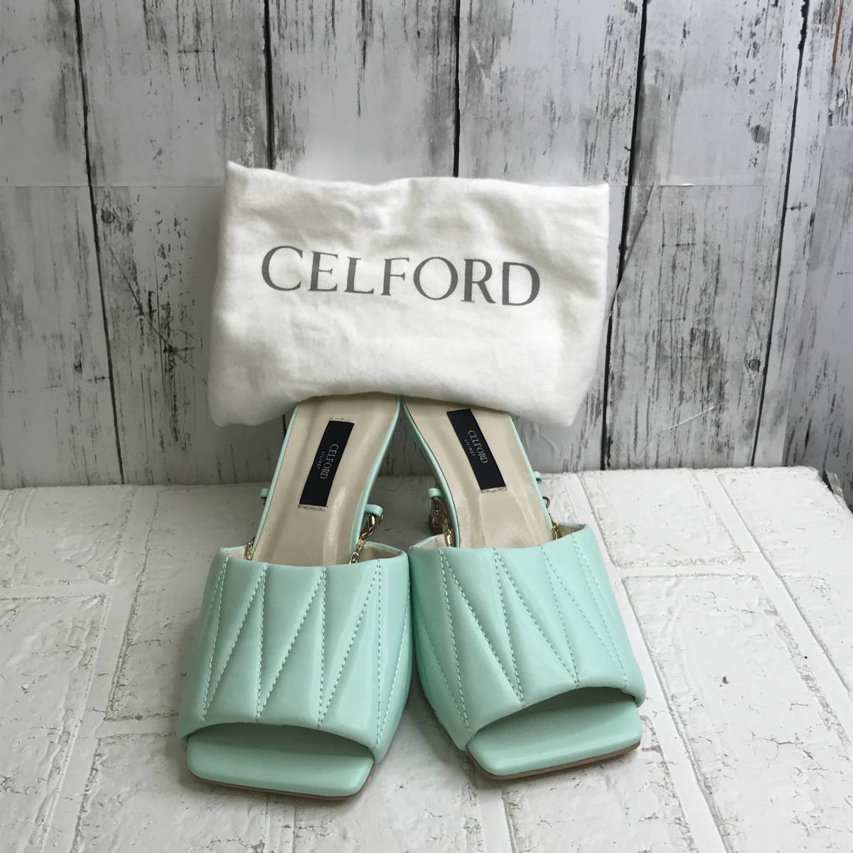 CELFORD セルフォード キルティングミュール 37(23.5cm)サイズ ミント チェーン取り外し可能 S5.2-362 USED拍卖