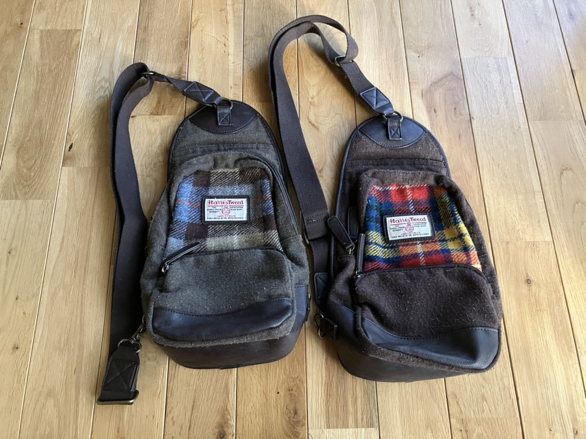 中古 レディース メンズ しまむら ハリスツイード ボディバッグ 鞄 セット拍卖