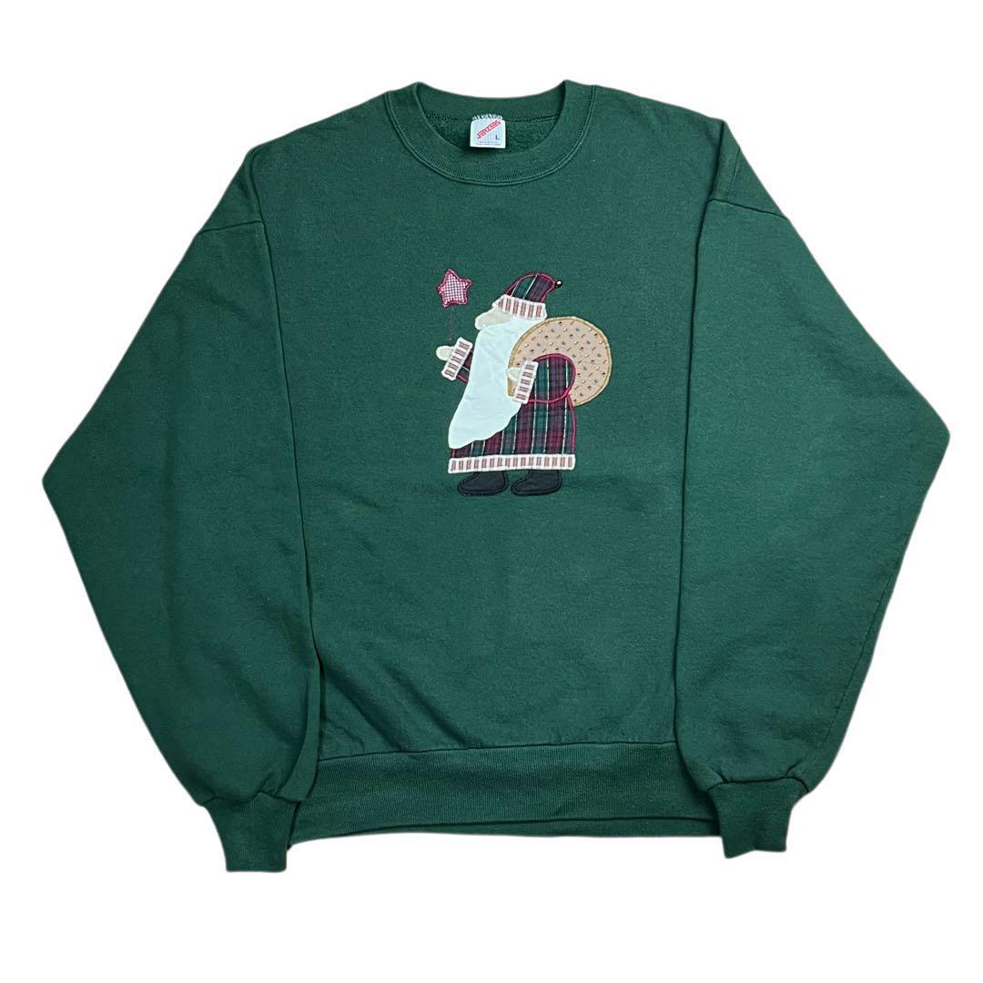 JERZEES USA製 80年代 スウェット トレーナー クリスマス サンタ拍卖