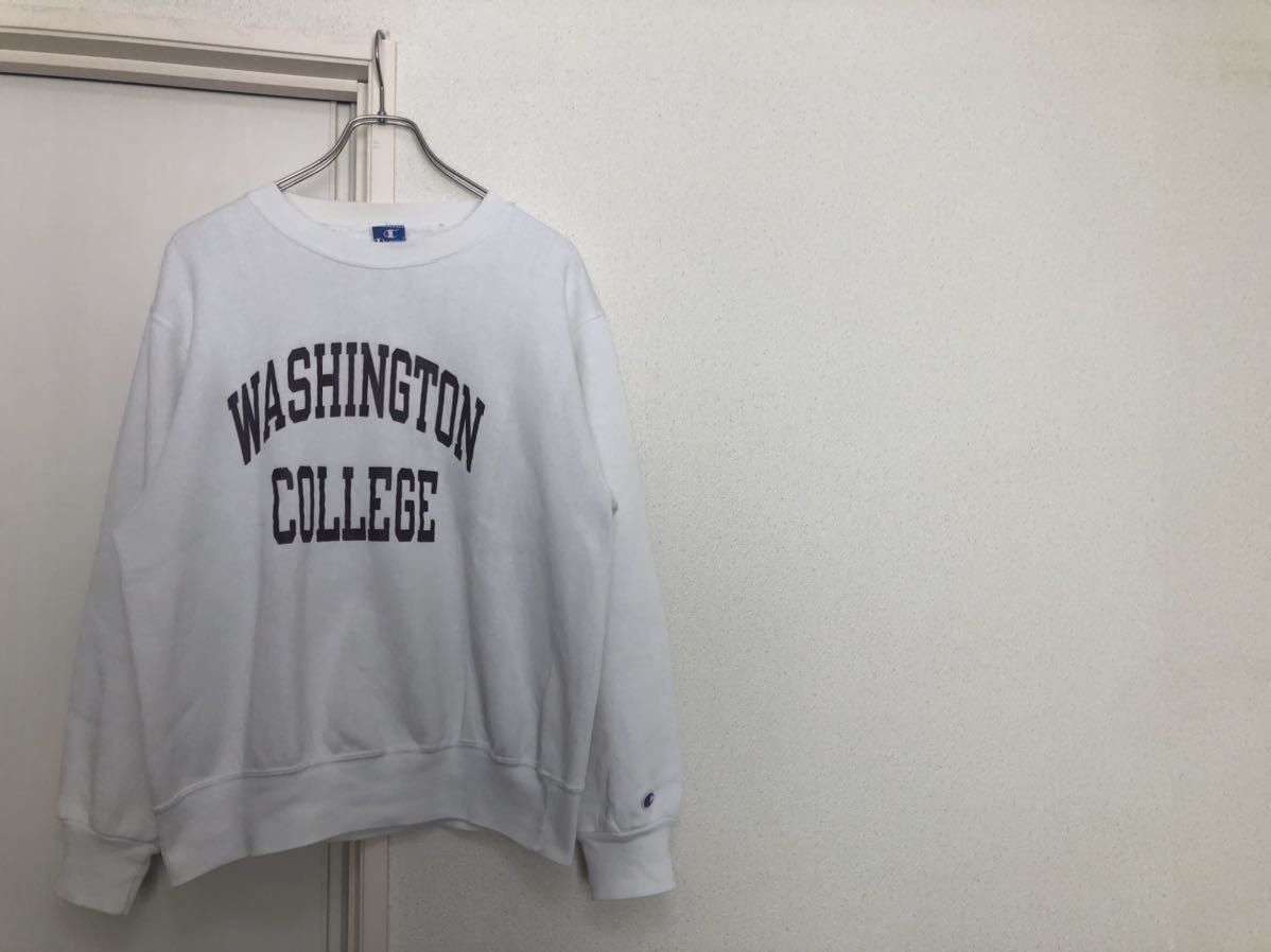 90sヴィンテージMADE IN USAアメリカ製チャンピオンWASHIGTON COLLEGEプリントスウェットsize L拍卖