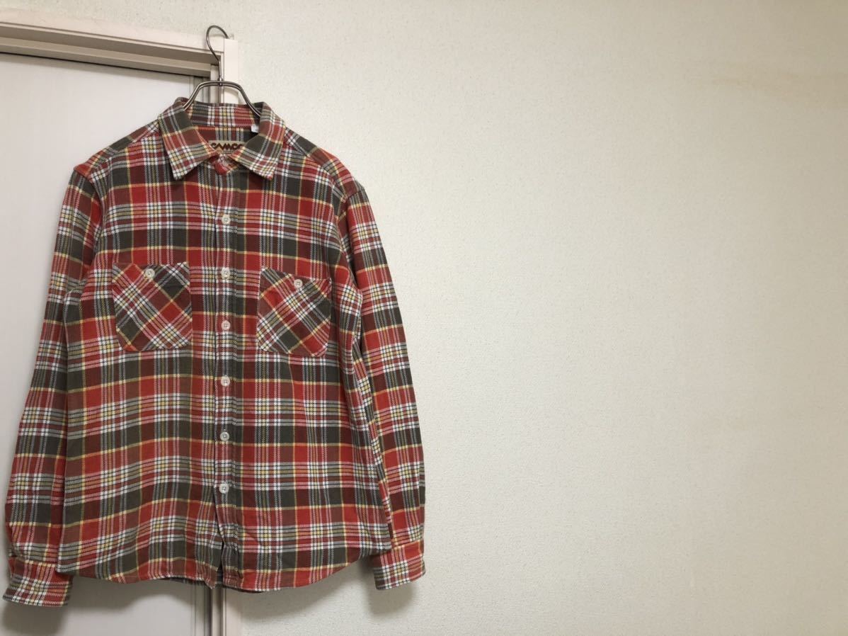 カムコCAMCOチェック柄ヘビーネルシャツフランネルシャツヘビネルsize M拍卖