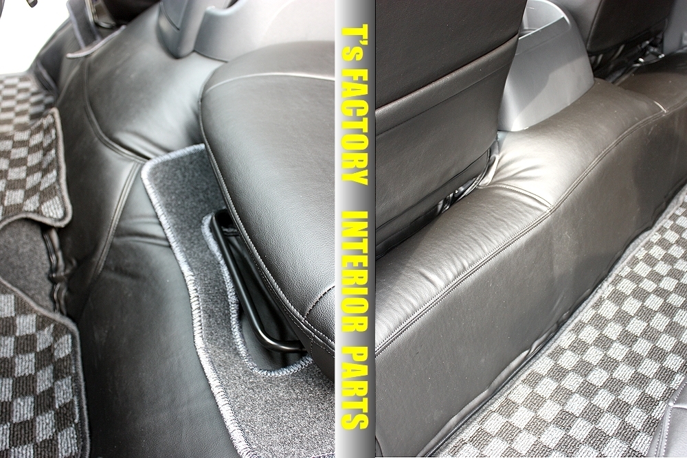 ■ティスファクトリー■ ハイエース 200系 バン S-GL ナロー (標準) ブラックレザー フロントデッキカバー & リアデッキカバー 2点セット拍卖