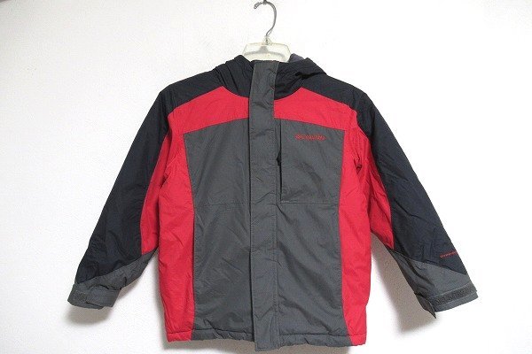z11344:columbia(コロンビア)KID'S キッズ中綿ナイロンジャケット/黒×赤×灰/8拍卖