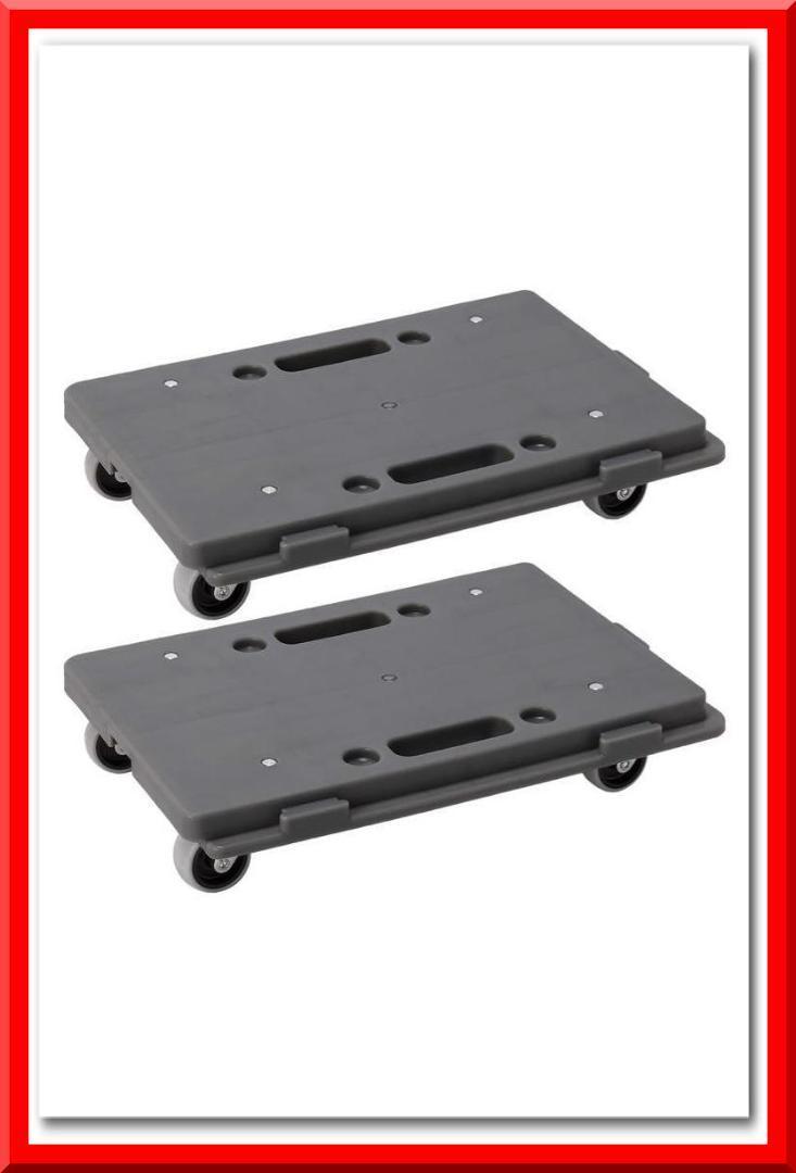 【新品】ミニ 平台車(ダークグレー:2個セット)連結可能 耐荷重100kg拍卖