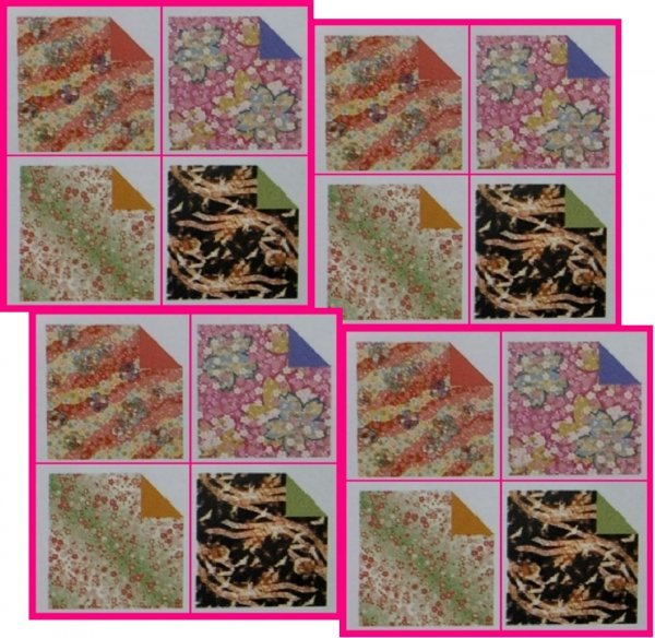 【送料無料 素材の綺麗な 「おりがみ・両面 和風 ちよがみ」:144枚】★可愛い ちよ紙:4柄X9枚x4セット:15cm No2 おり紙 折紙 折り紙拍卖
