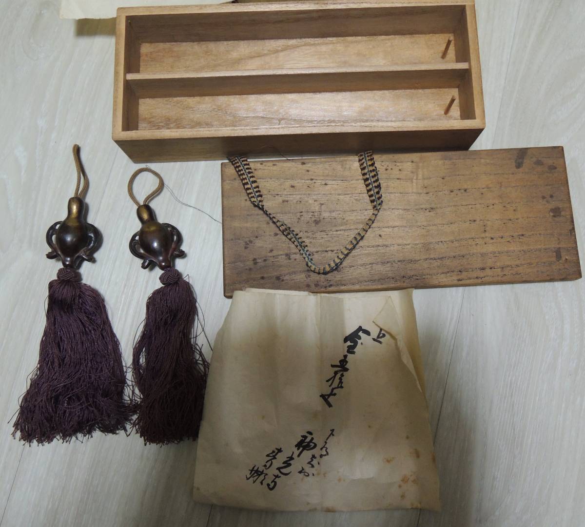 宣徳 銅 金屋 五郎三郎 一双 風鎮 重さ124g 共箱 /香道具/古美術/時代品拍卖