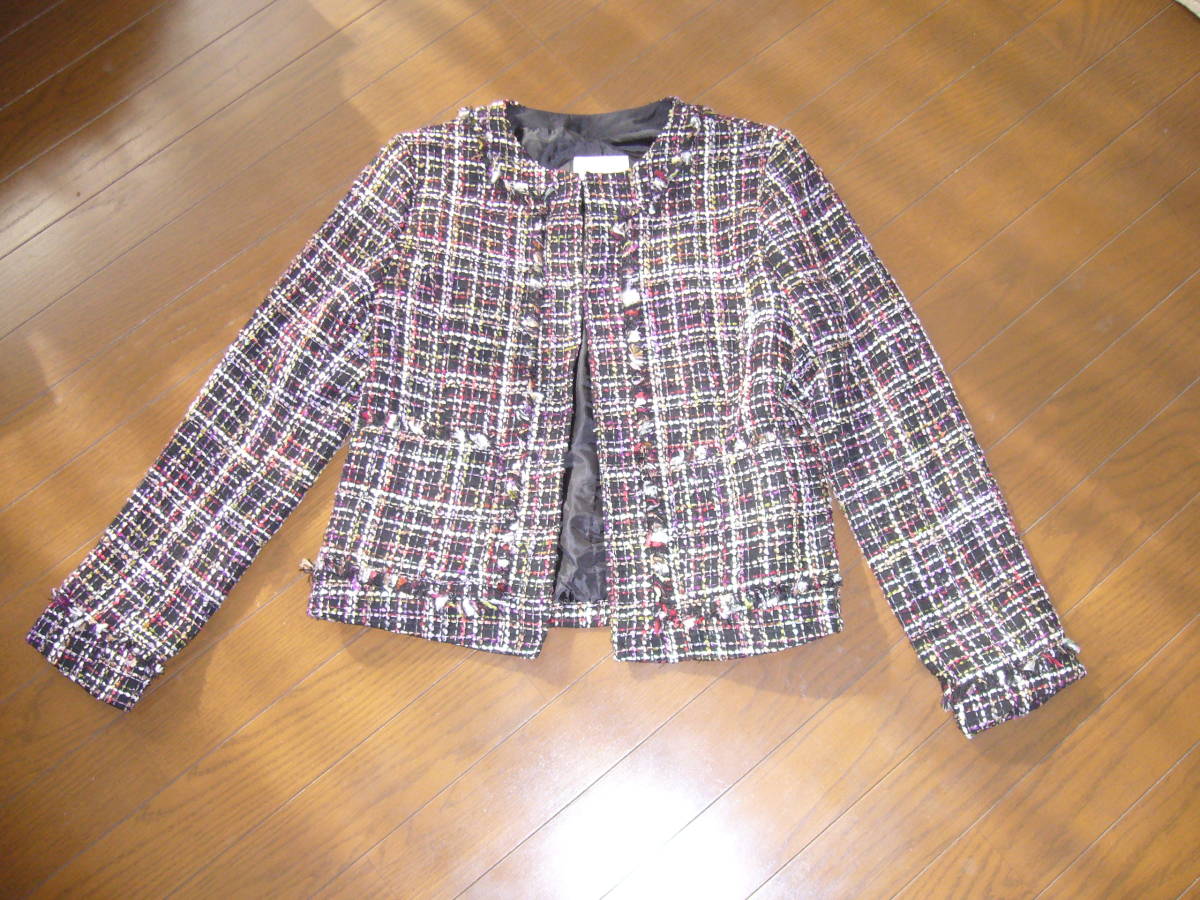 290-77♀:OTTO オットー ノンカラージャケット サイズ.9 色.多色折柄 アダルト オットージャパン アウター パーティー拍卖