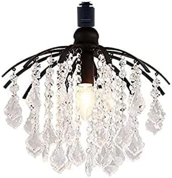 OTD【ブラック ダクトレール式】クリスタルシーリングライト 1灯 天井照明 LED対応 工事不要 シャンデリア 人工水晶 ヨーロッパ風拍卖