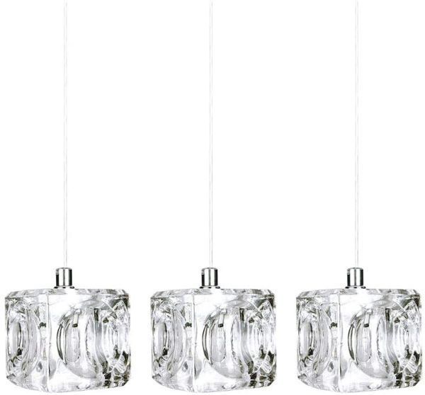 OTD ガラスペンダントライト キューブ 氷塊デザイン 工事不要 3灯セット ダクトレール式拍卖