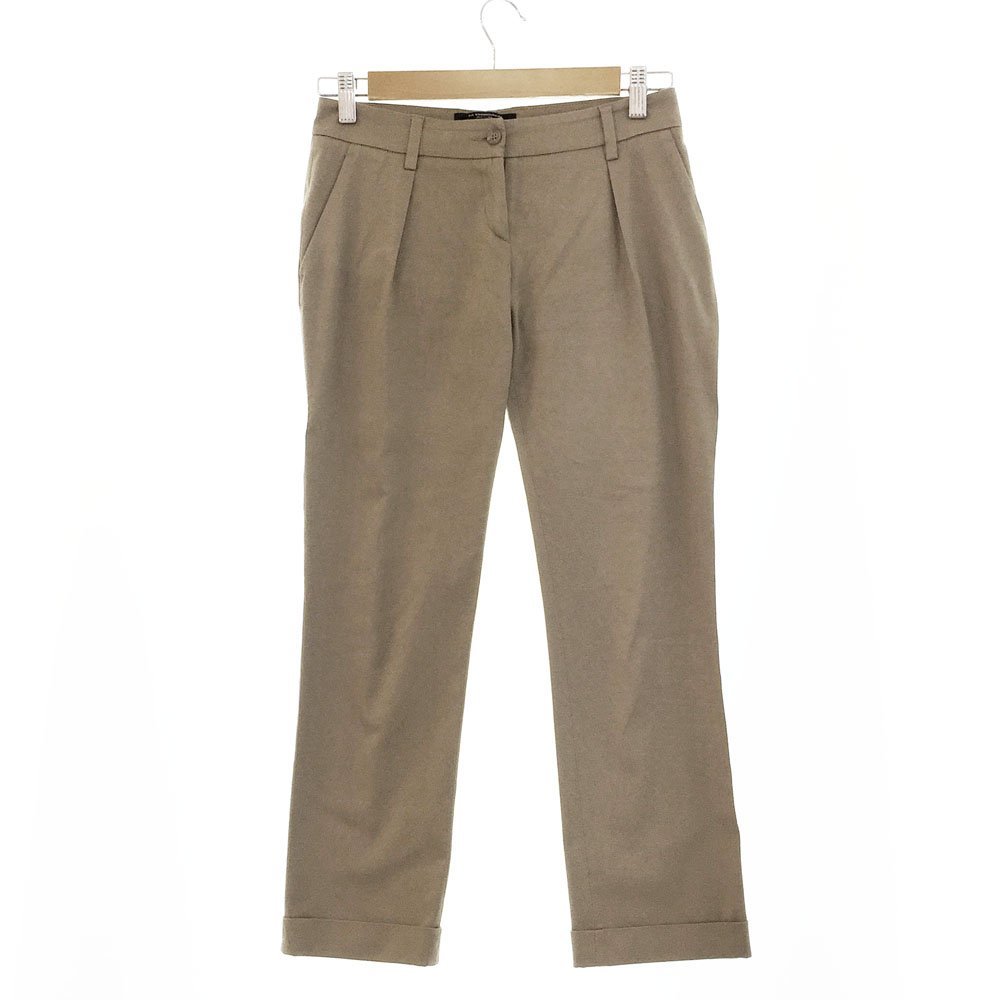 ★Le Verseaunoir ルベルソーノアール サブリナパンツ レディース サイズ38 ベージュ ボトムス ローライズ ストレッチ 1BA/41105拍卖