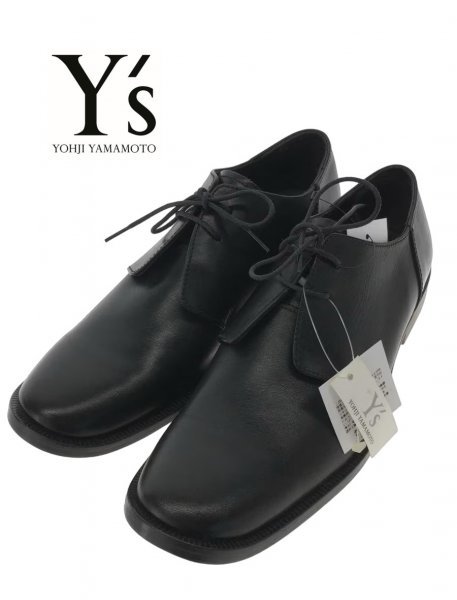 TK 新品タグ付 36,000円 『素晴らしい外羽根デザイン』 Y's ヨウジヤマモト 革靴 レザーシューズ 2 短靴拍卖