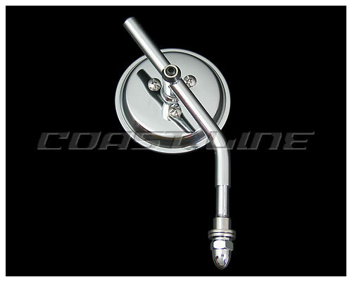 N000002 3in ショートステムラウンドミラー クランプ無し クローム拍卖