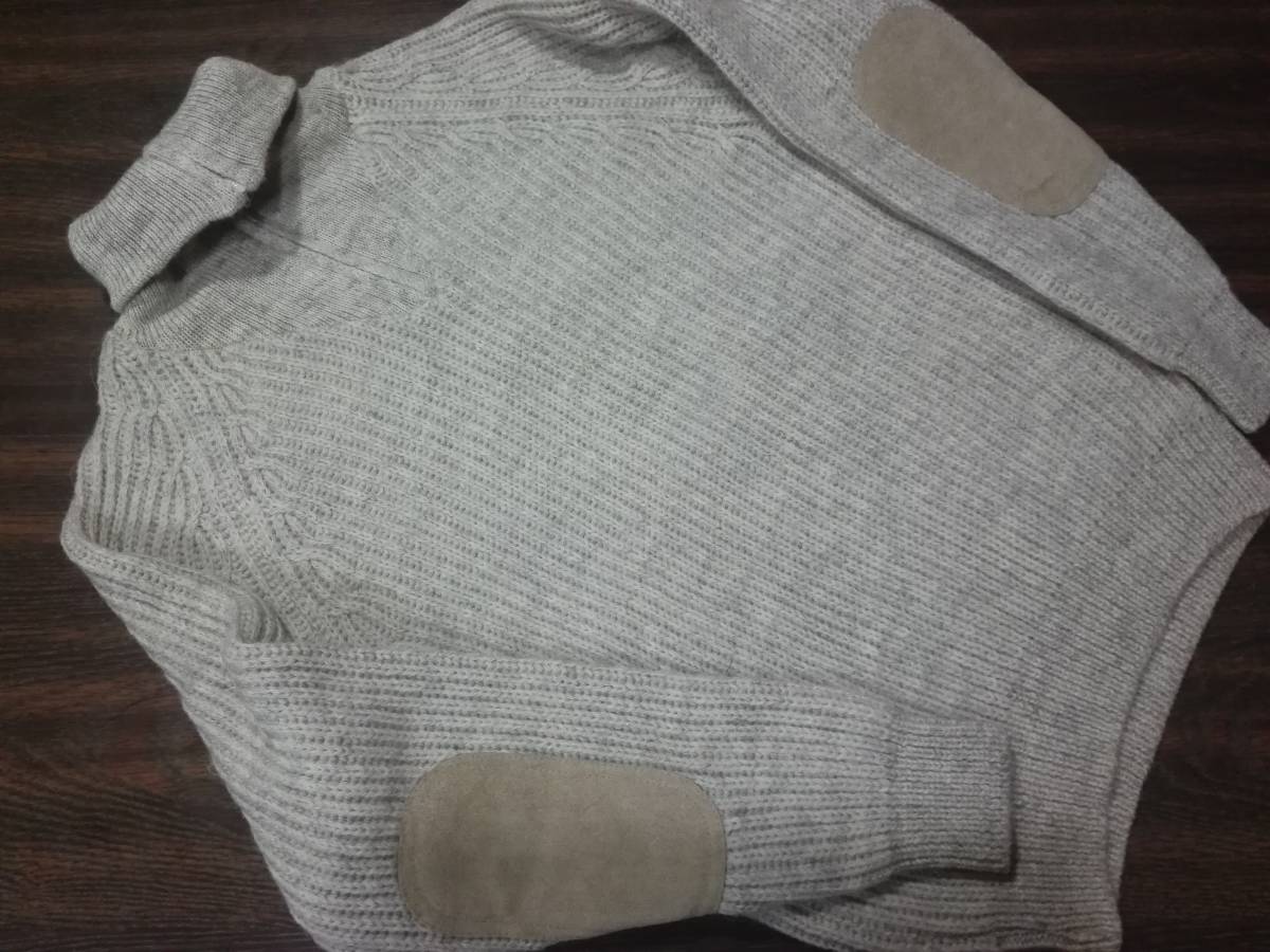 90s 00s Wooly Back ウーリーバック ハーフジップニット セーター 牛革エルボーパッチ M グレンフィールド 英国製 《美品》 拍卖