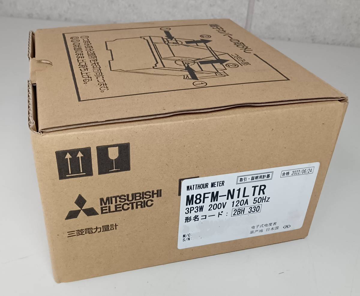 ①三菱 MITSUBISHI WATTHOUR METER M8FM-N1LTR 3P3W 200V 120A 50Hz 10箱 未使用 拍卖
