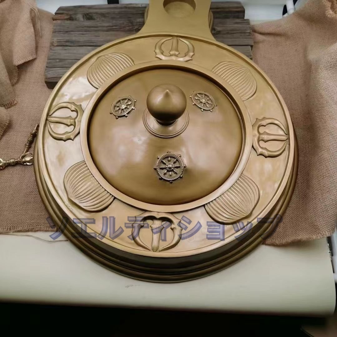 護摩釜 真鍮製 蓋付 炉 直径約41cm 密教法具 寺院用仏具拍卖