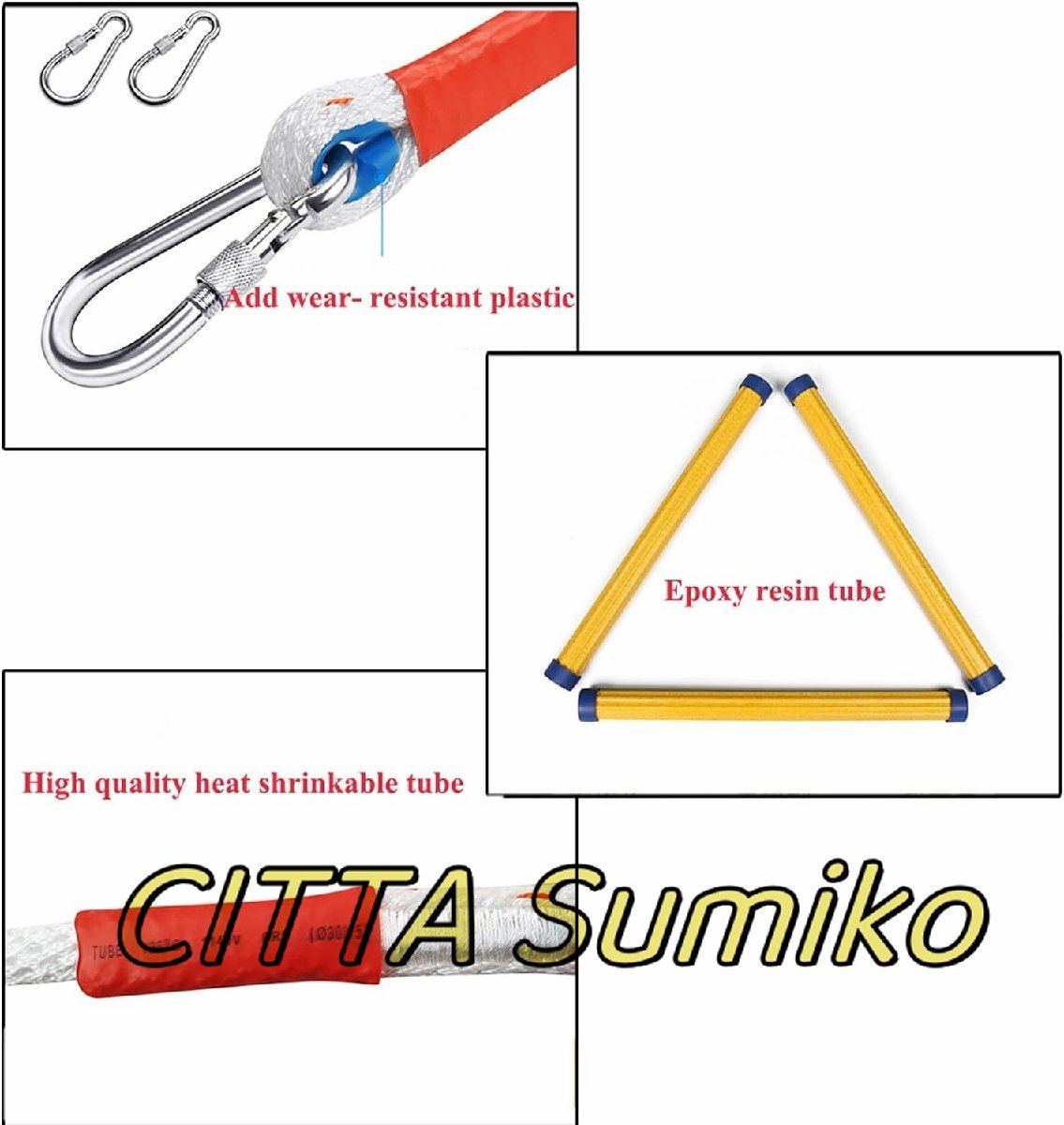 実用品 緊急避難はしご 救難ロープ ハシゴ ポータブル エスケープロープラダー 梯子 柔らかい 縄はしご 20m 難燃性 逃げはしご 消防はしご拍卖