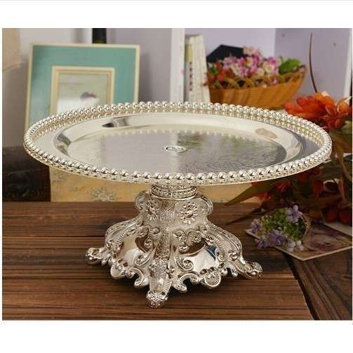 シルバーメッキ ケーキトレイケーキ スタンドフルーツ 菓子パン トレイホルダー テーブル デコレーション ウェディングパーティ?拍卖
