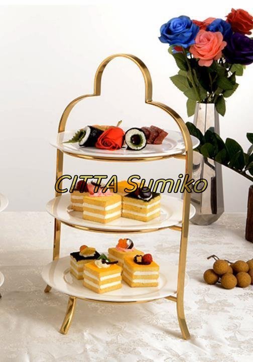 店長特選 新品! ケーキ スタンド プレート 3段セット アフタヌーンティー フルーツ トレー 皿拍卖